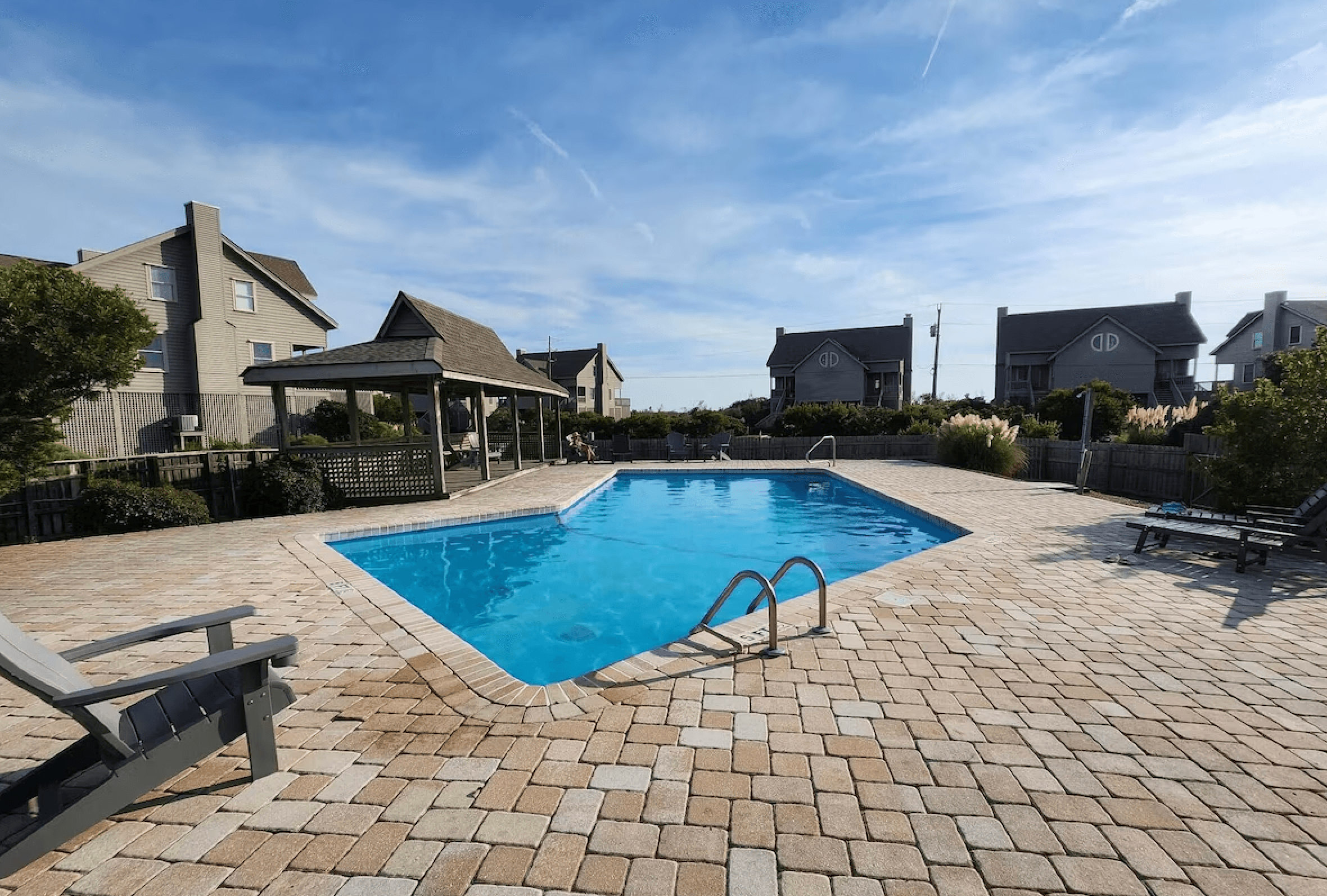 The shared community pool between the Serenity Point townhomes on the southern tip of Topsail Beach